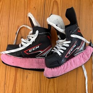 CCM Black and Red Skates with Pink Guards
